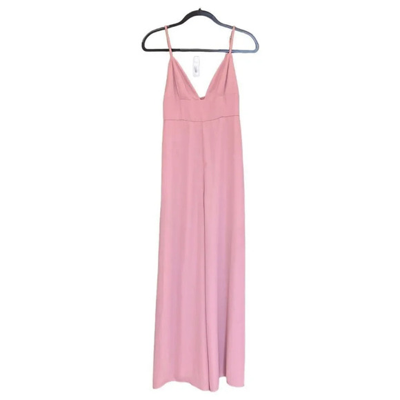FAME AND PARTNERS Pink Jumpsuit Spaghetti Strap Flowy - Picture 2 of 9